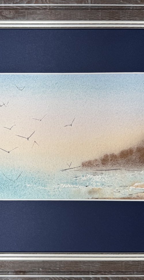 Seascape Plein air seagulls by Yuliia Sharapova