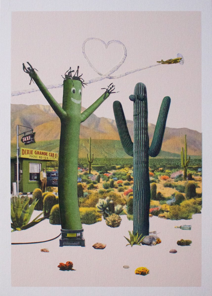 Botanical Collage By Angus Vine, 17 X 23, Love Is In The Air, Original Artwork