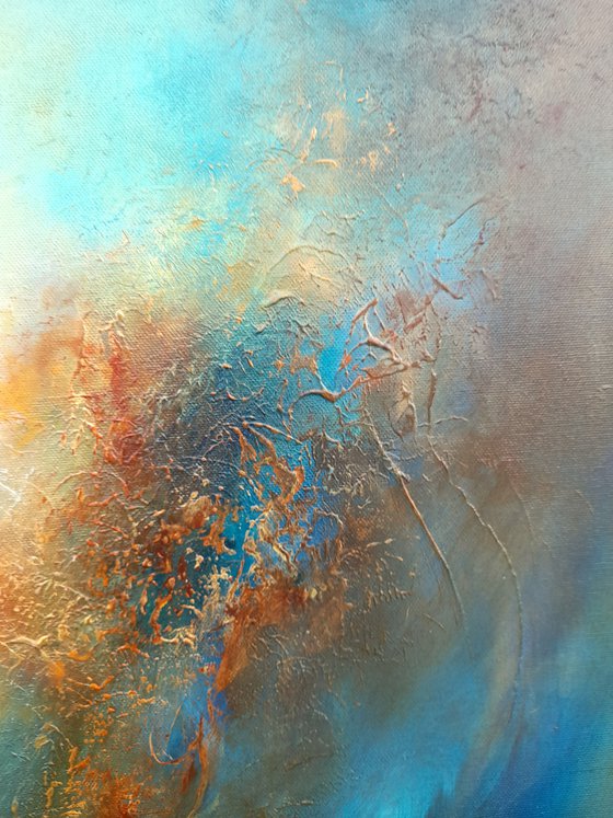 GENESIS (Large Abstract Oil Painting, Cloudscape/Skyscape 100cm X 80 cm)