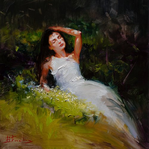 Girl in a White Dress by Bozhena Fuchs