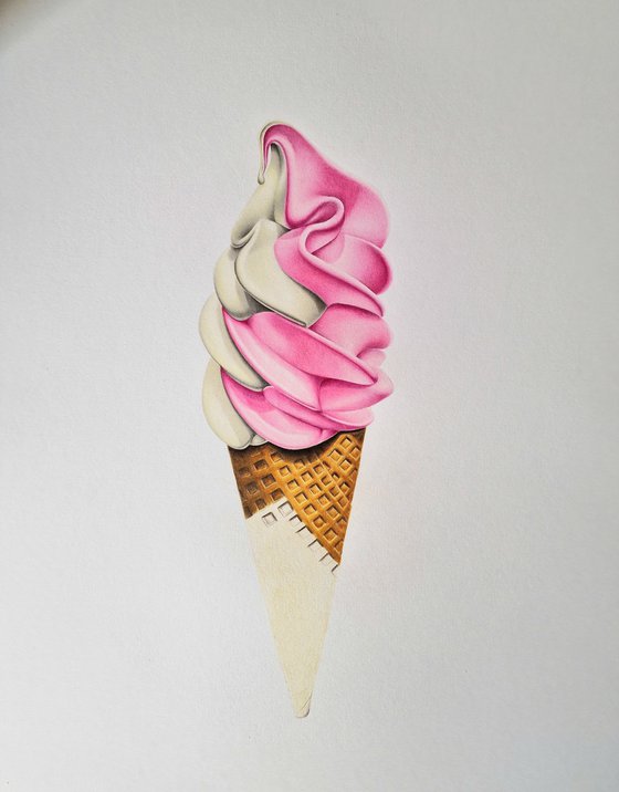 Strawberry and Vanilla Soft Serve: A monolith