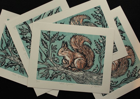 Red squirrel (ivory paper)