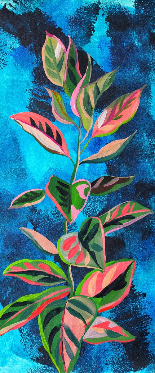 Plant on expressive background by Delnara El