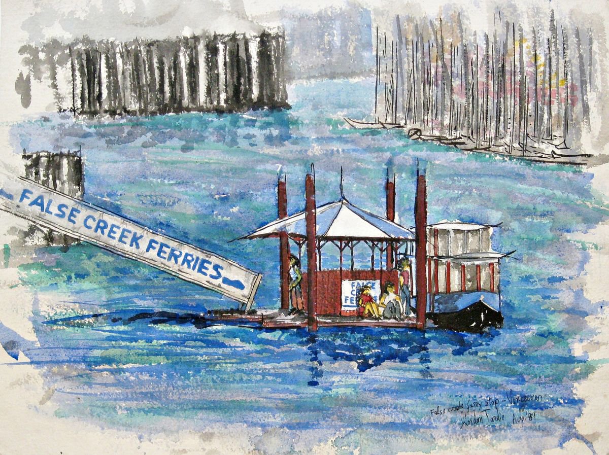 False creek Ferry Stop - Vancouver by Gordon Tardio