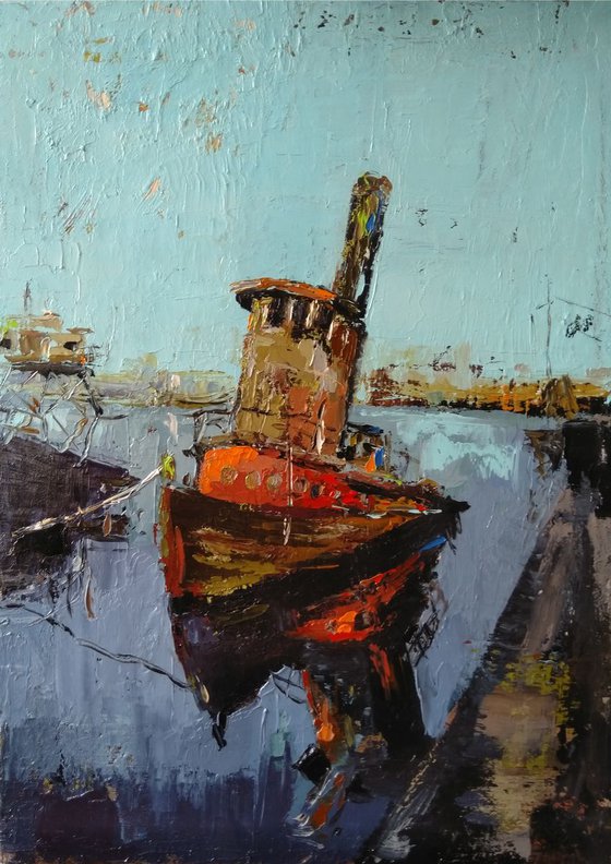 Ship(30x40cm, oil painting, ready to hng)