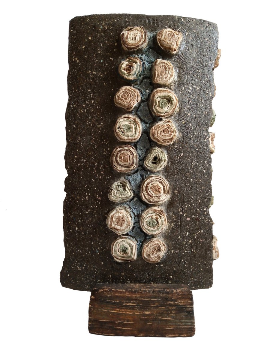 Botanical Clay Sculpture By Rossitza Trendafilova, 6 X 12", "Nature", Original Artwork