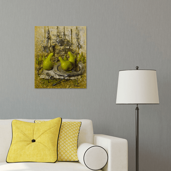 Still Life pear silverware