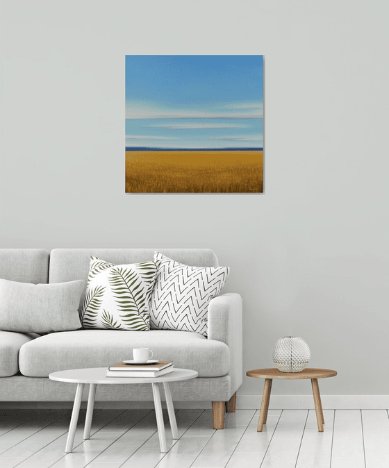 Golden Summer Field - Blue Sky Landscape