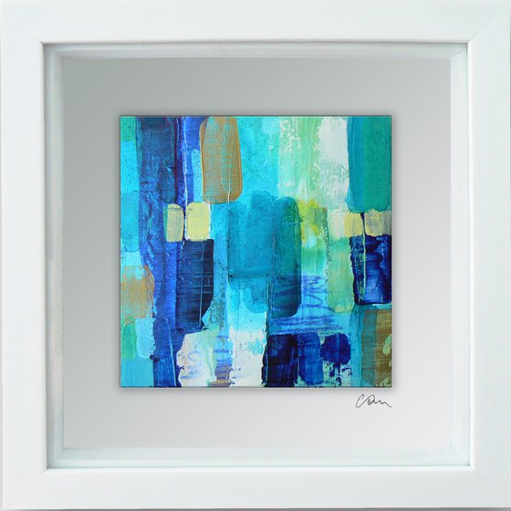 Framed ready to hang original abstract  - Deep water #14