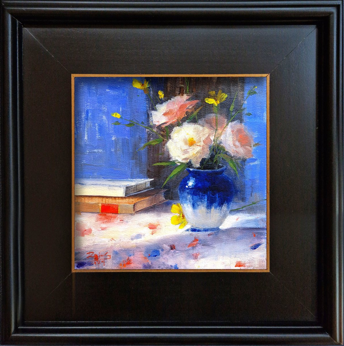 Landscape Acrylic Painting By Ayna Paisley, 14 X 14, Petals & Prose, Original Artwork