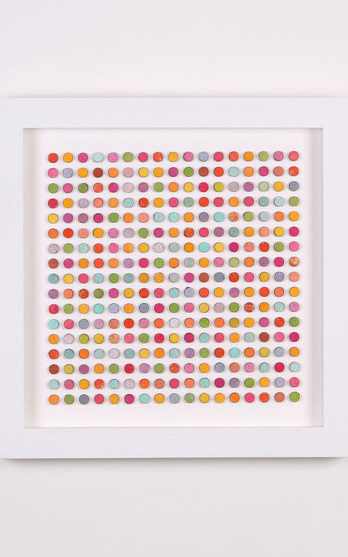 289 painted Dots on white by Amelia Coward