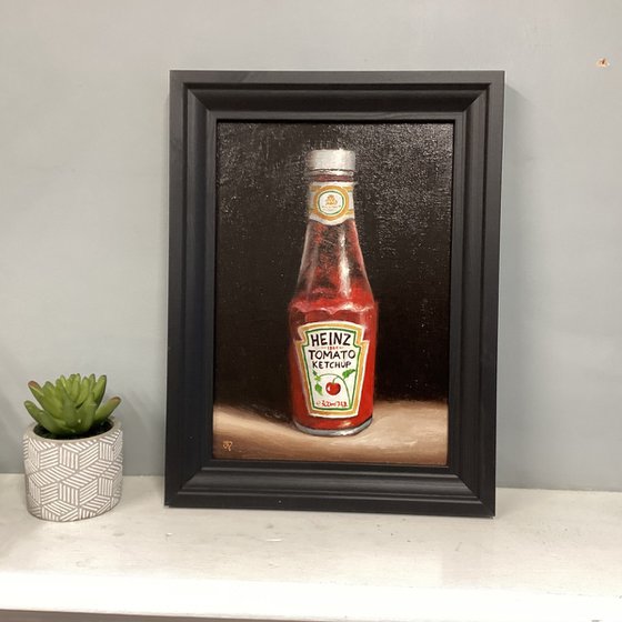 Tomato ketchup still life