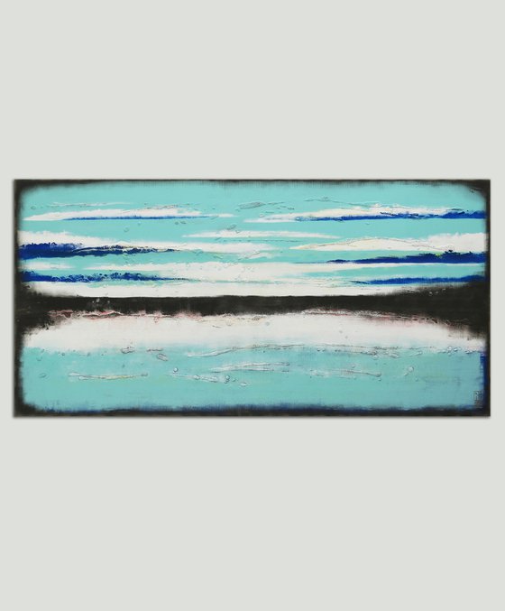 Original Abstract Painting - Oceanic Landscape - 140x70cm - Ronald Hunter - 25O