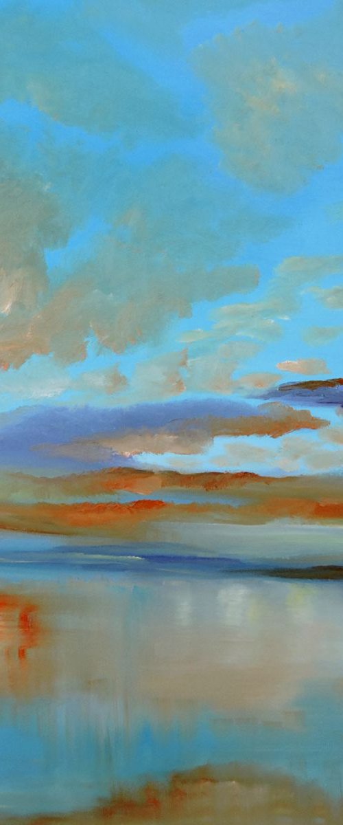 Evening Reflection. Large painting, 36" x 36". by Veta  Barker