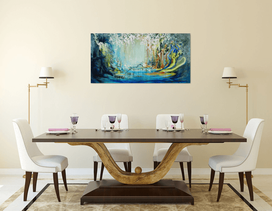 Abstract Floral Landscape. Floral Garden. Abstract Flowers. Forest. Original Painting on Canvas. Impressionism. Modern Art