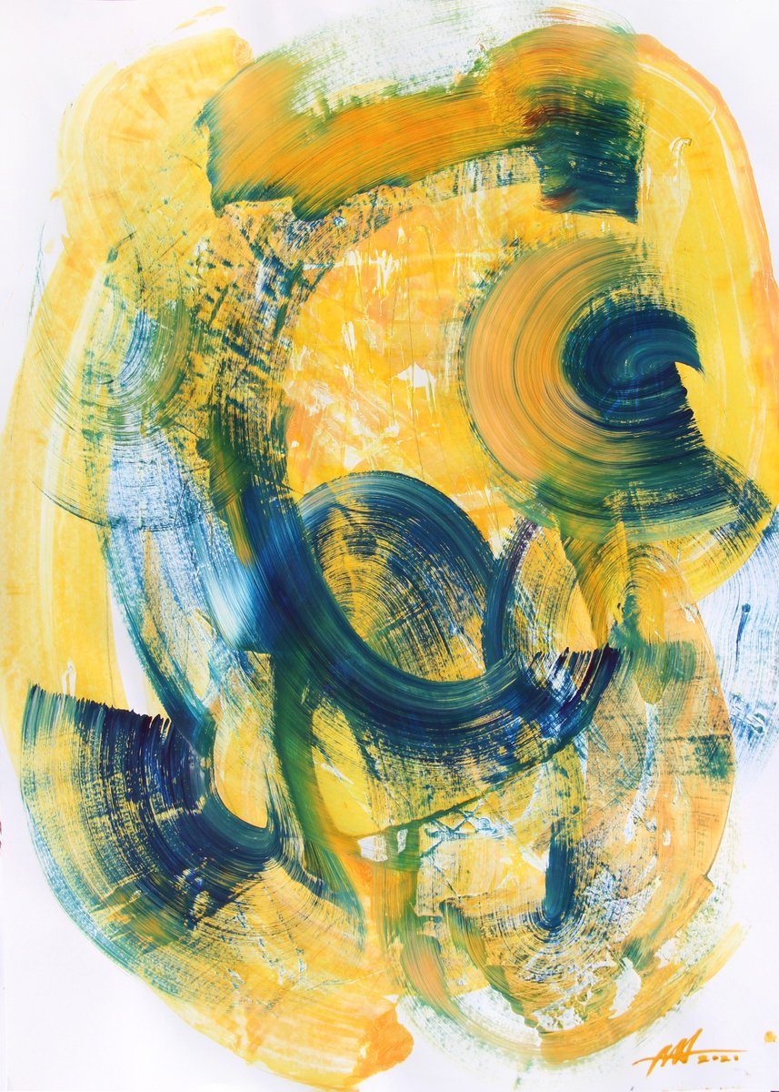 Abstract Acrylic Painting By Anatoliy Menkiv, 24 X 33, #62 Metaphysics Series, Original Artwork