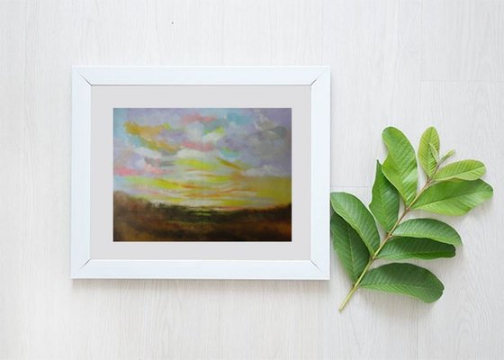 Distant Skies !! Abstract !! Abstract Landscape !! Small Painting !!