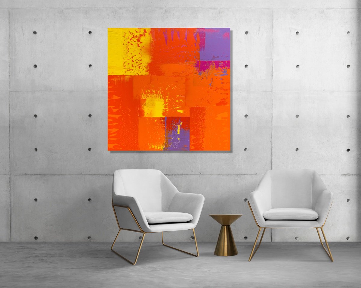 Abstract Acrylic Painting By Julijana Ravbar, 39 X 39", The Colours Of Light, Original Artwork