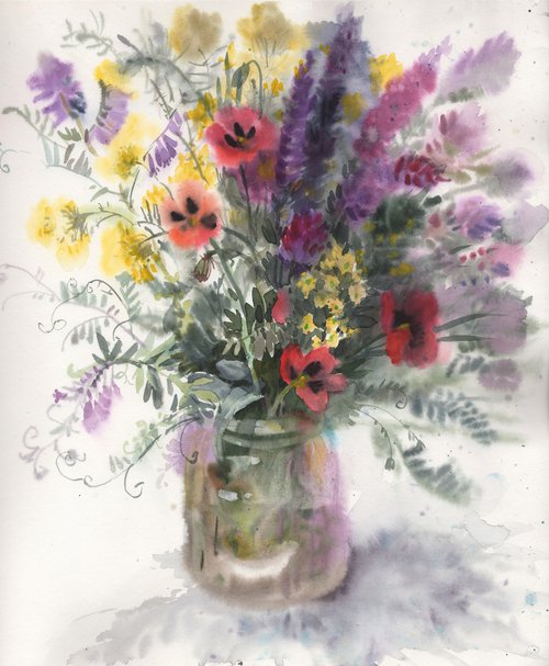 Provence bouquet of flowers by Samira Yanushkova