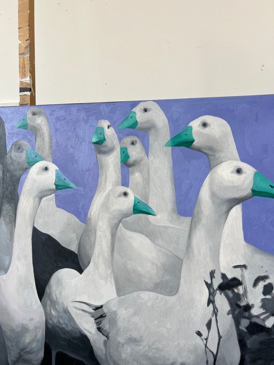 Original oil painting “Geese”