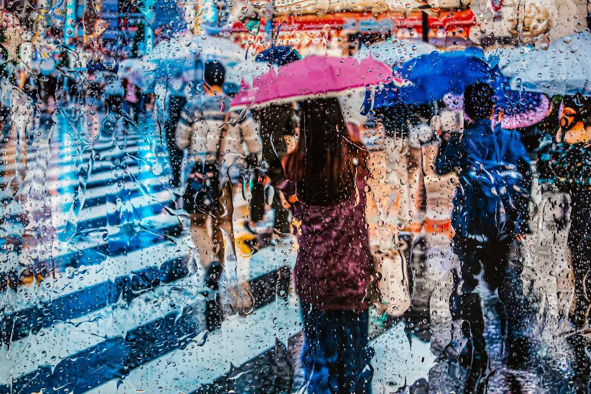 Abstract Cityscapes Photograph By Sven Pfrommer, 47 X 31", Rainy Days In Tokyo Ii, Original Artwork