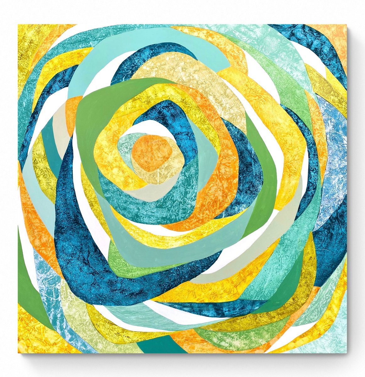 Abstract Acrylic Painting By Cristina Dalla Valentina, 39 X 39, Hold Me Tight In Your Arms, Original Artwork