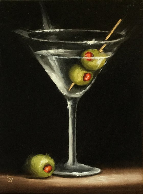 Martini with olives  still life
