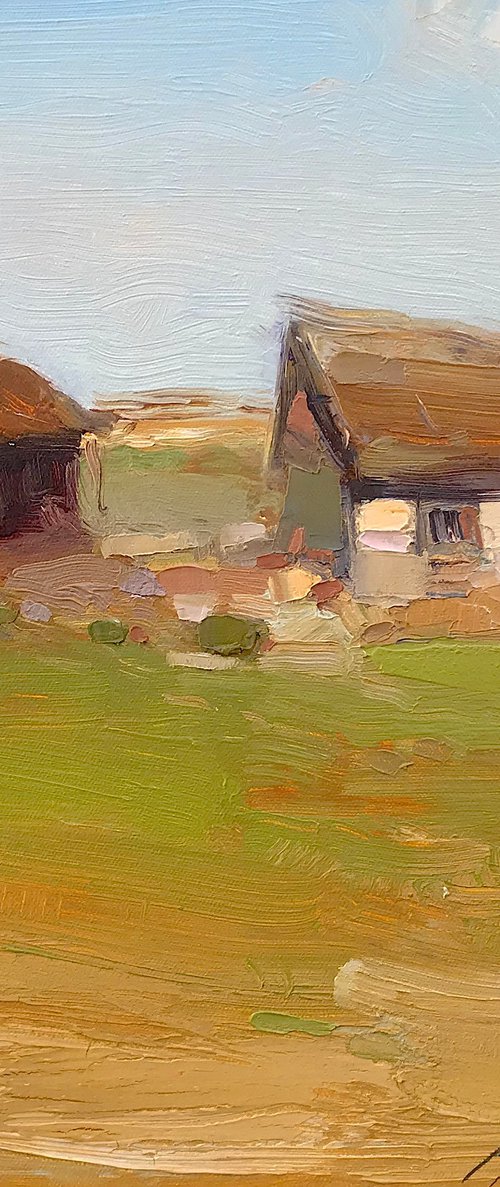 Farm, Original oil painting, Handmade artwork, One of a kind by Vahe Yeremyan