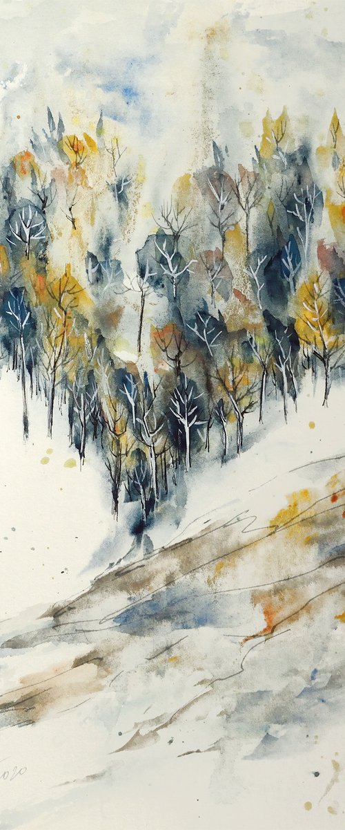 Snowing in the valley by Aniko Hencz