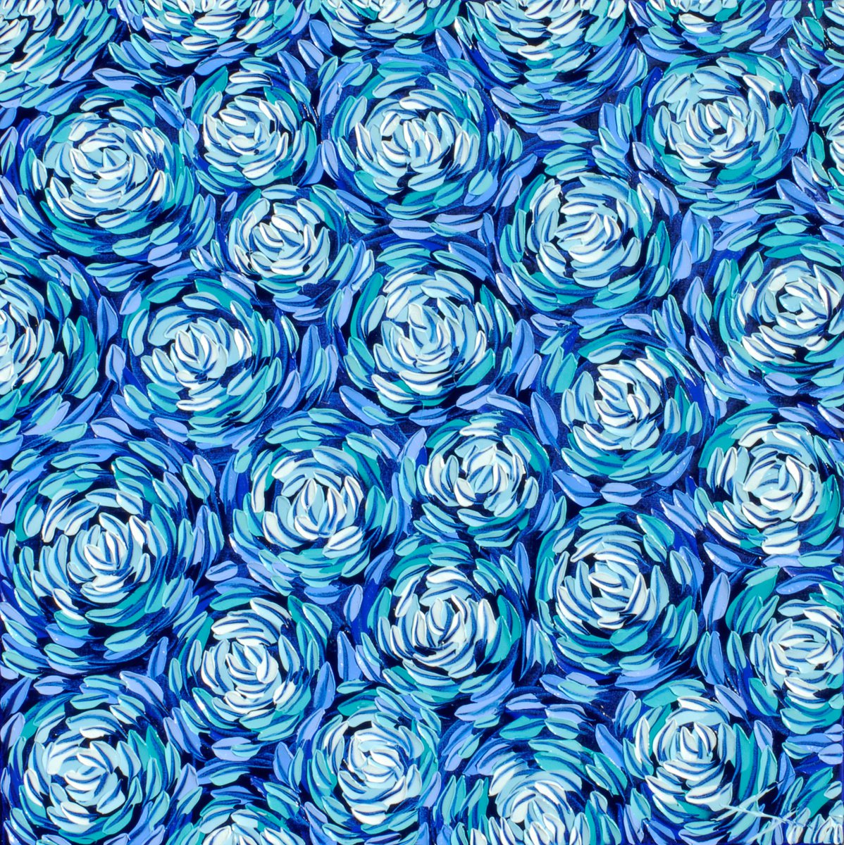 Organic Abstract Oil Painting By Bill Stone, 40 X 40, Big Data 5.3, Original Artwork