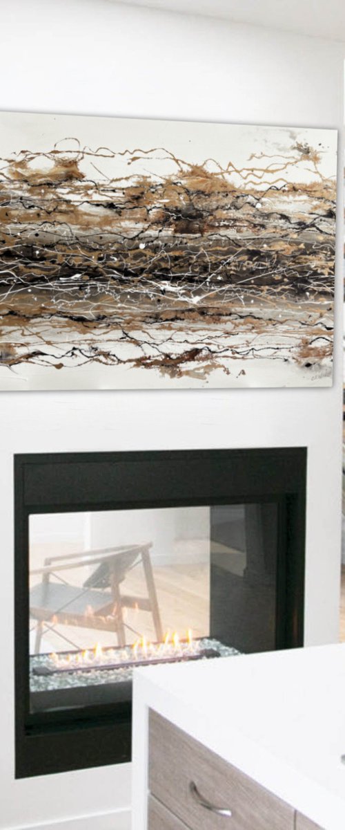 Mocha Pollock Abstract by Carol Wood