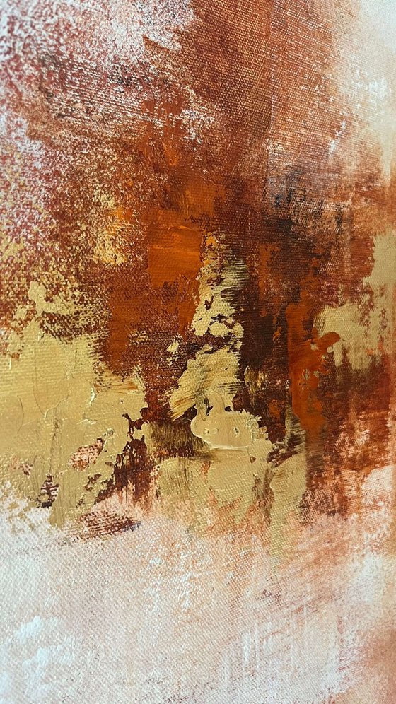 Golden Haze - Gold, orange and brown abstract