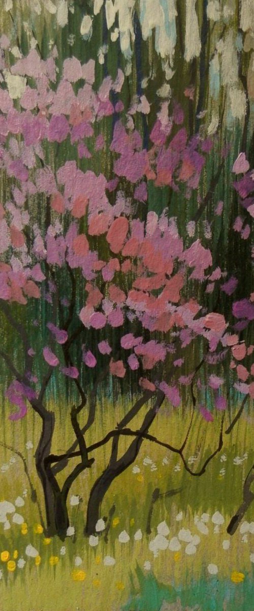 lilac, original painting, 30x21 cm by Sergey  Kachin