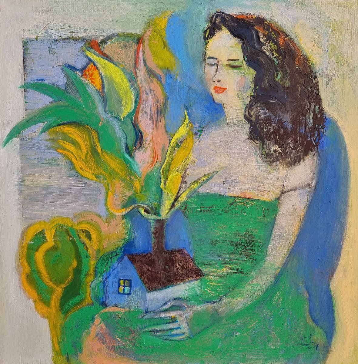My House By Victoria Cozmolici, 28 X 28, Artwork For Sale On Artfinder