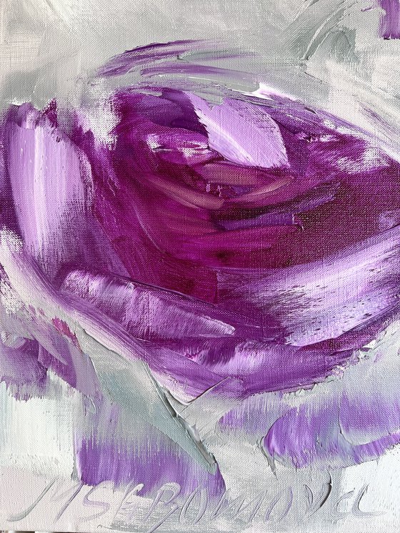 Violet mix - large roses, rough, abstract flowers ХL.