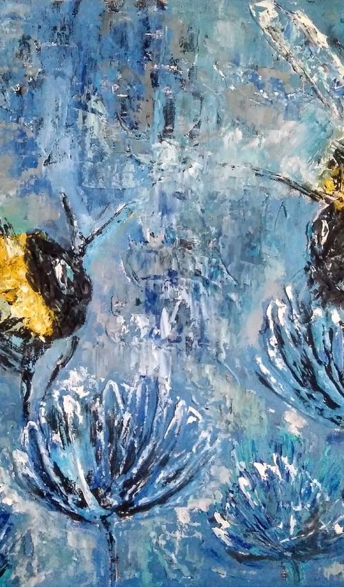 Winter bumblebees, 50x35 cm. by Yulia Berseneva