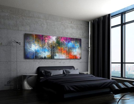 210x80cm. / Panoramic Painting  / 7 in 1 / Alex Senchenko © 2019 / Sounds of the City