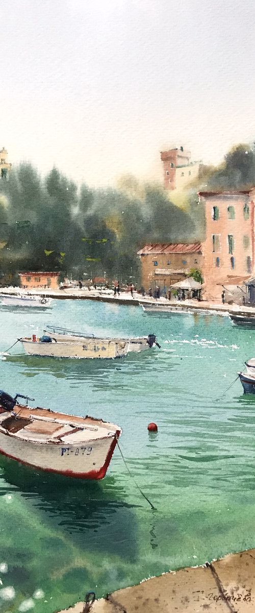 Boats, Portofino, Italy by Eugenia Gorbacheva