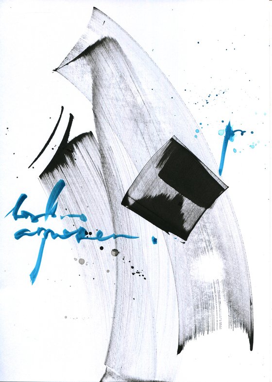 Signs n.4 original abstract calligraphy artwork