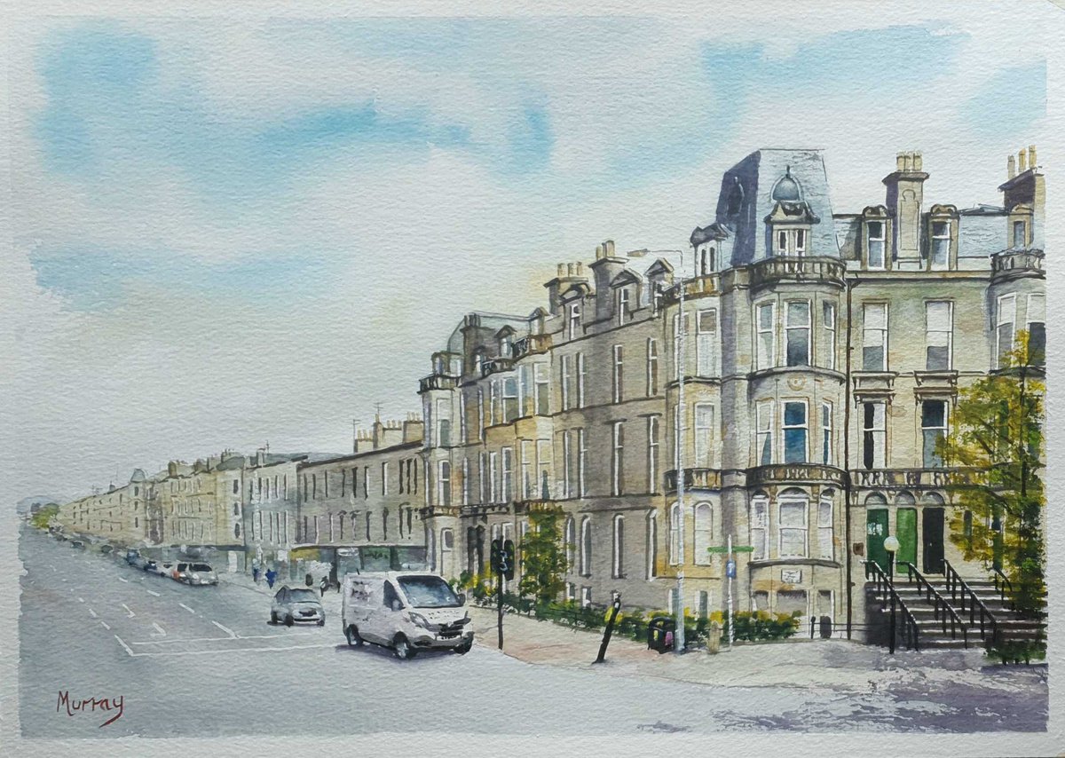 Victoria Road Tenments Glasgow Watercolour Painting by Stephen Murray
