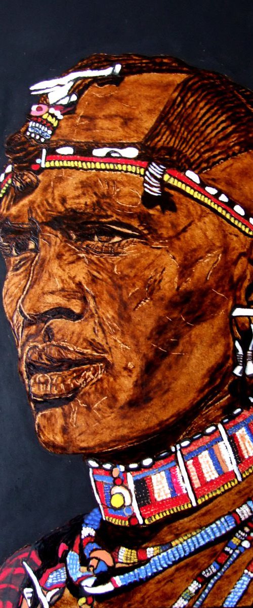 Masai man by MILIS Pyrography