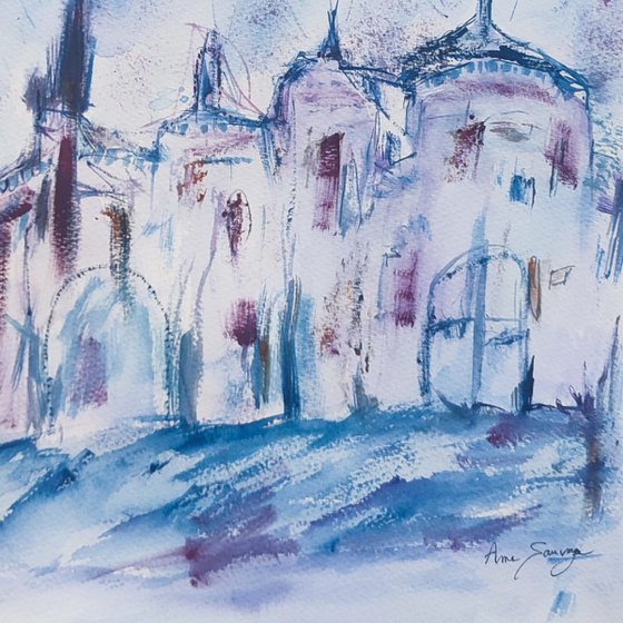 La belle abbaye - Watercolour