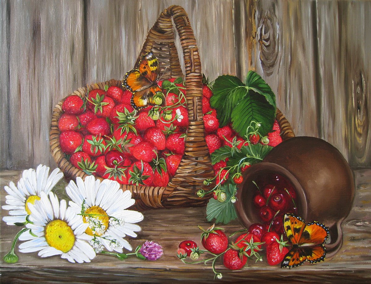 Basket of Strawberries by Natalia Shaykina