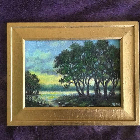 SHORE TREES MINI - oil 5X7 (SOLD)