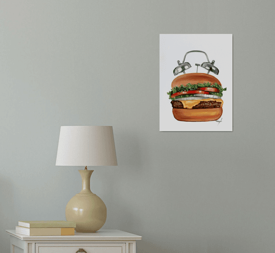 Hamburger Clock. Burger King Time. Eating Fast Food. Hunger. Diner. Brekfast. Restaurant. McDonalds. McDonald's.