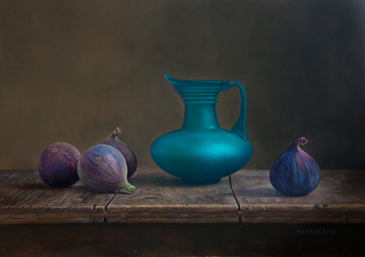 Photorealistic Still Life Oil Painting By Mayrig Simonjan, 20 X 14", Beautiful Old And Lush, Original Artwork