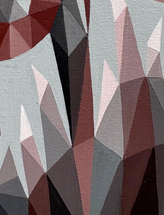 TERRACOTTA ABSTRACT FLOWERS IN SILENT SPACE