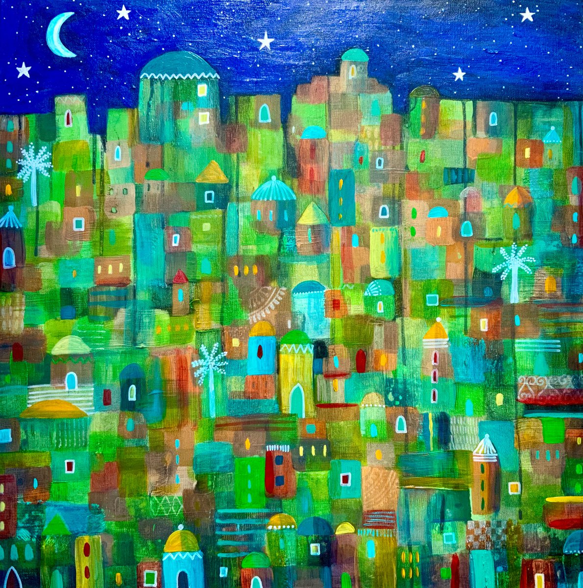 Eastern City, abstract painting by Janice MacDougall