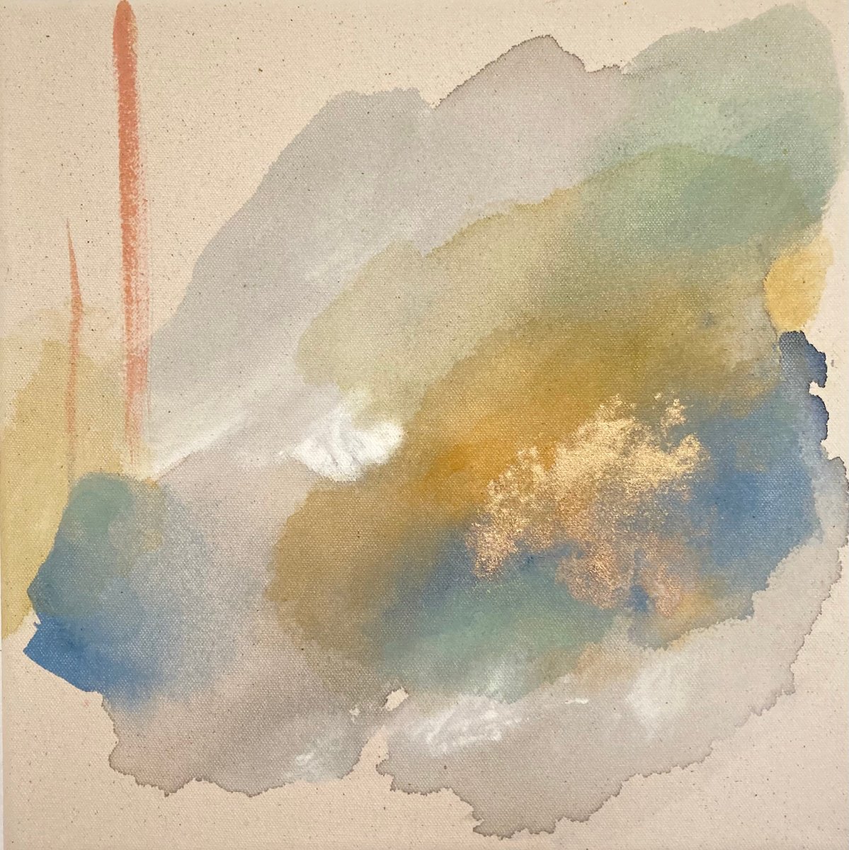 Organic Abstract Acrylic Painting By Ryoko Minamitani, 12 X 12", Spirit In The Forest5, Original Artwork