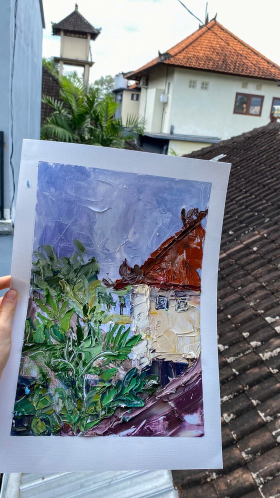 Bali Tropical House Oil Art